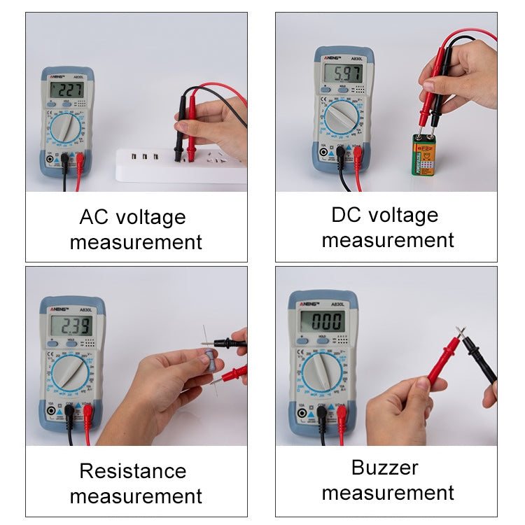 ANENG A830L Portable Multimeter Household Electrical Tool (Yellow Gray), OG8759A, OG8759B, OG8759C, OG8759D, OG8759E, OG8759F