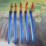 Accessori per tende da viaggio per esterni con chiodi per picchetti per tende in lega di alluminio da 5 pezzi con corda, lunghezza: 18 cm