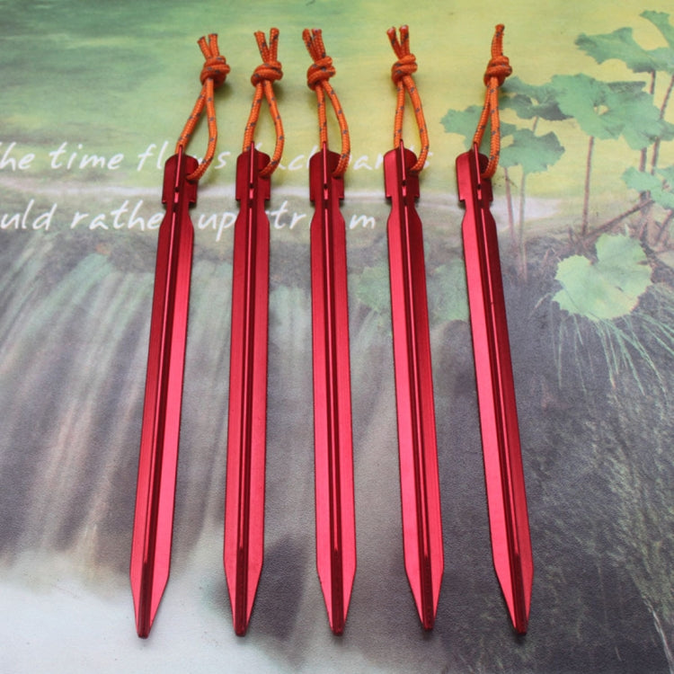 Accessori per tende da viaggio per esterni con chiodi per picchetti per tende in lega di alluminio da 5 pezzi con corda, lunghezza: 18 cm