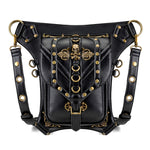 FHG131BK Borsa a tracolla monospalla in pelle PU con decorazione testa di teschio multifunzionale per donna, 21 x 16cm