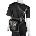 FHG131BK Borsa a tracolla monospalla in pelle PU con decorazione testa di teschio multifunzionale per donna, 21 x 16cm