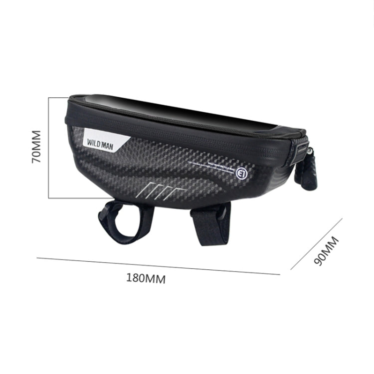 WILD MAN E1 Borsa anteriore impermeabile Set di telefoni cellulari MTB Borsa per tubo per bicicletta Accessori per l'equitazione, E1 (Black), E1 (Red)