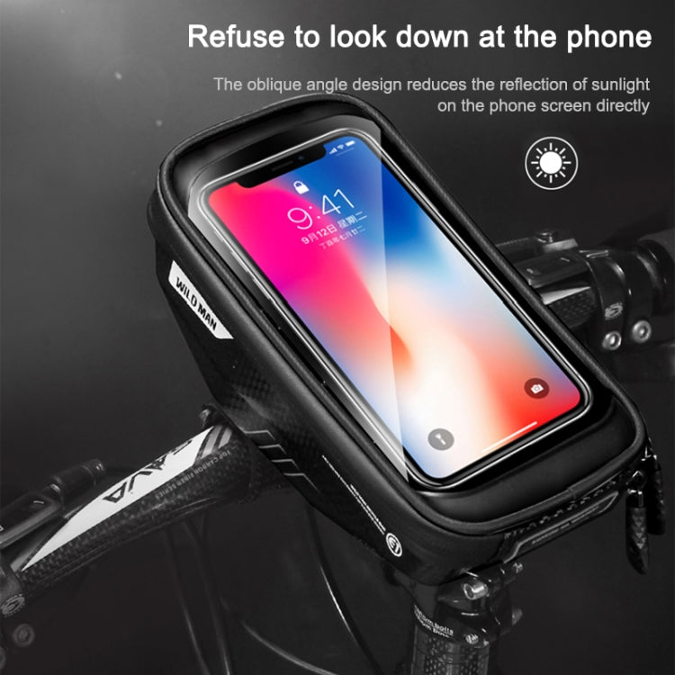 WILD MAN E1 Borsa anteriore impermeabile Set di telefoni cellulari MTB Borsa per tubo per bicicletta Accessori per l'equitazione, E1 (Black), E1 (Red)