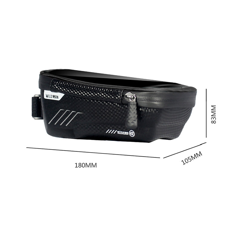 WILD MAN E2 Borsa anteriore impermeabile Set di telefoni cellulari MTB Borsa per tubo per bicicletta Accessori per l'equitazione, E2 (Black), E2 (Red)