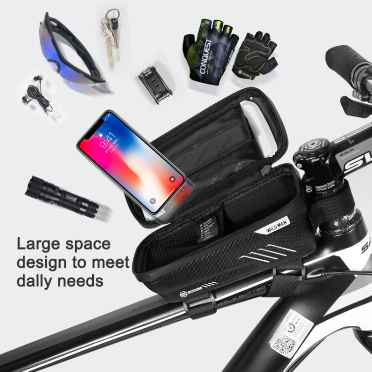 WILD MAN E2 Borsa anteriore impermeabile Set di telefoni cellulari MTB Borsa per tubo per bicicletta Accessori per l'equitazione, E2 (Black), E2 (Red)