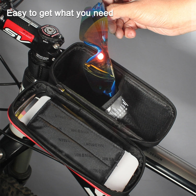 WILD MAN E2 Borsa anteriore impermeabile Set di telefoni cellulari MTB Borsa per tubo per bicicletta Accessori per l'equitazione, E2 (Black), E2 (Red)
