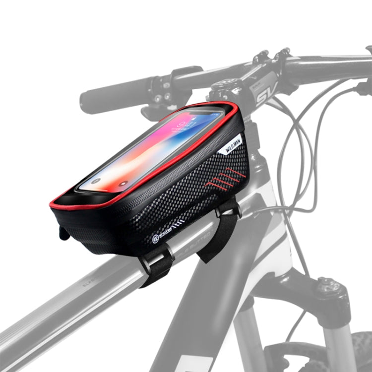 WILD MAN E2 Borsa anteriore impermeabile Set di telefoni cellulari MTB Borsa per tubo per bicicletta Accessori per l'equitazione, E2 (Black), E2 (Red)