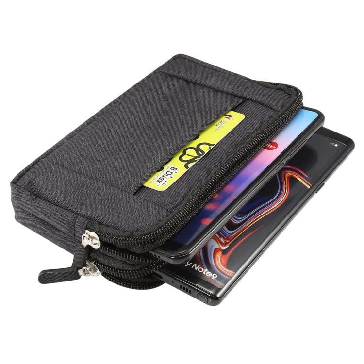 Marsupio sportivo per telefono universale in denim per smartphone da 5,5~6,3 pollici, misura: L, L