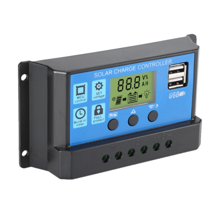 CMTD-2420 20A 12V/24V Solar Charge/Discharge Controller with LED Display and Dual USB Port