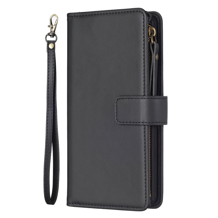 Cassa del telefono di vibrazione del cuoio del raccoglitore della chiusura lampo di 9 slot per schede per OPPO A16 / A16s / A54s / A55 5G / A54 4G, For OPPO A16 / A16s / A54s / A55 5G / A54 4G