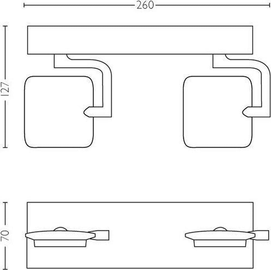 Lampada da parete dimmerabile 2200k-2700k 2x4.5W 1000lm Philips 8718696154564 5319248PO P1022