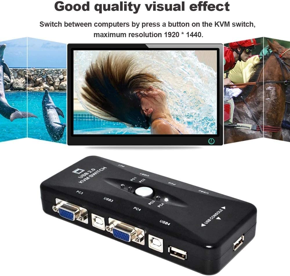 Switch KVM 4 porte USB 2.0 connettori USB/VGA KVM41UA P1348