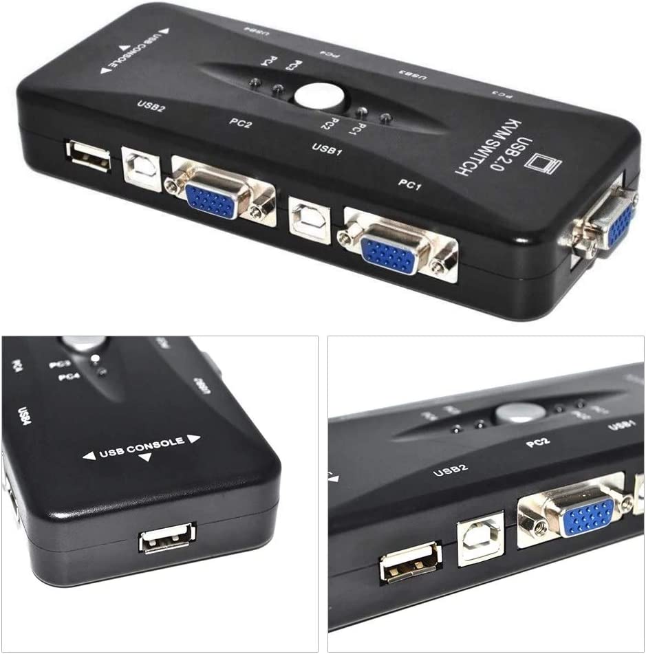 Switch KVM 4 porte USB 2.0 connettori USB/VGA KVM41UA P1348