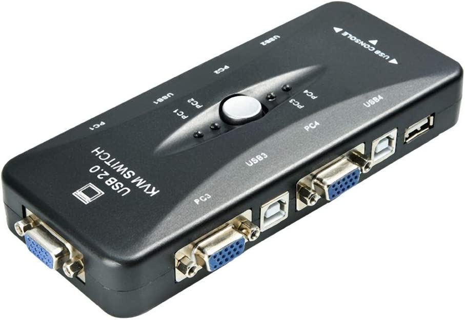 Switch KVM 4 porte USB 2.0 connettori USB/VGA