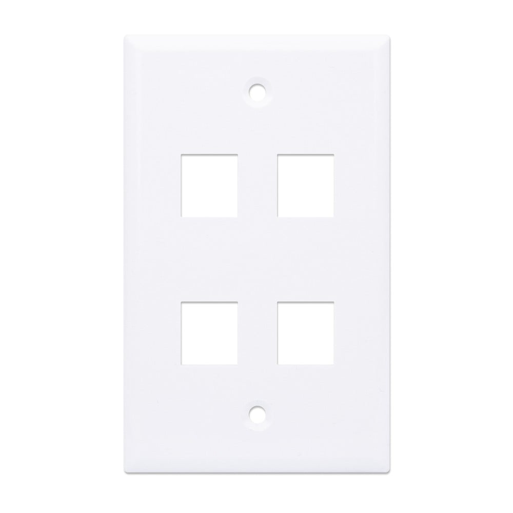 Placca per frutti keystone 4 posti bianca Intellinet 766623163316 163316 P1440