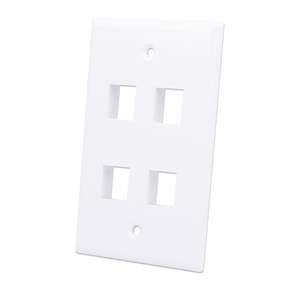Placca per frutti keystone 4 posti bianca Intellinet 766623163316 163316 P1440