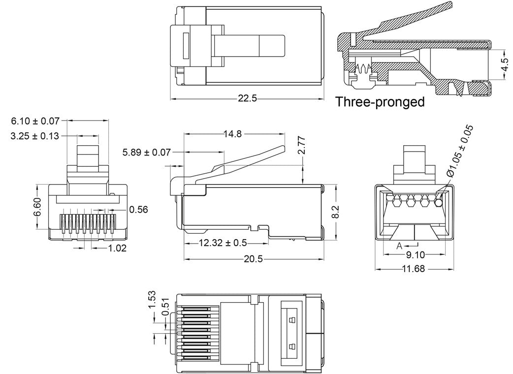Plug RJ45 CAT 6 STP schermato 4040849938290 93829 P1445