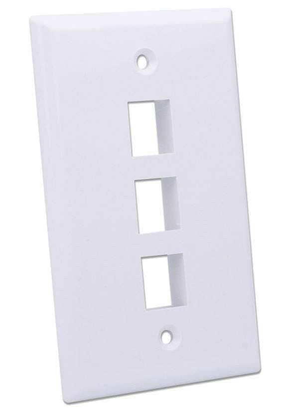 Placca per frutti keystone 3 posti bianca Intellinet