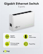 Switch di rete Gigabit Ethernet a 5 porte 4040849645631 64563 P1456