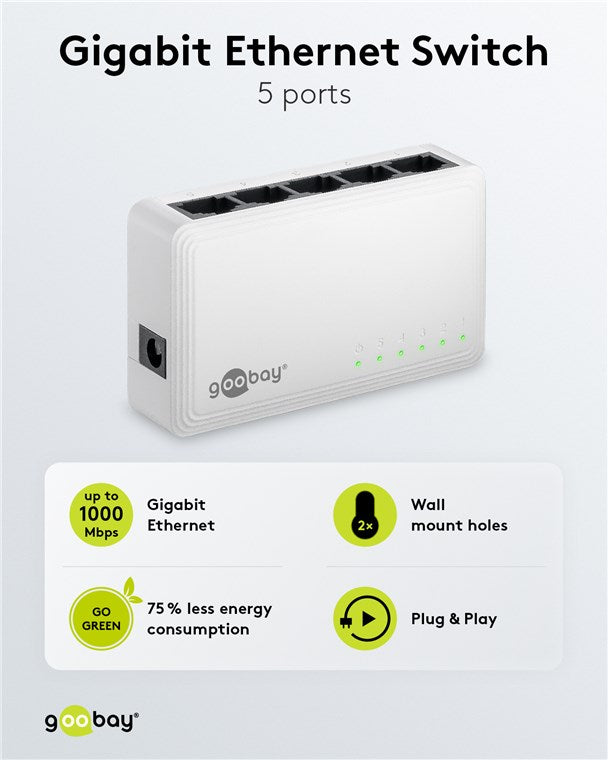 Switch di rete Gigabit Ethernet a 5 porte 4040849645631 64563 P1456