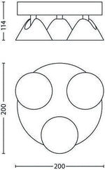 Lampada applique da soffitto dimmerabile 3x4.5W 1500lm 2700k luce calda Philips  8718291488347 532893116 P292