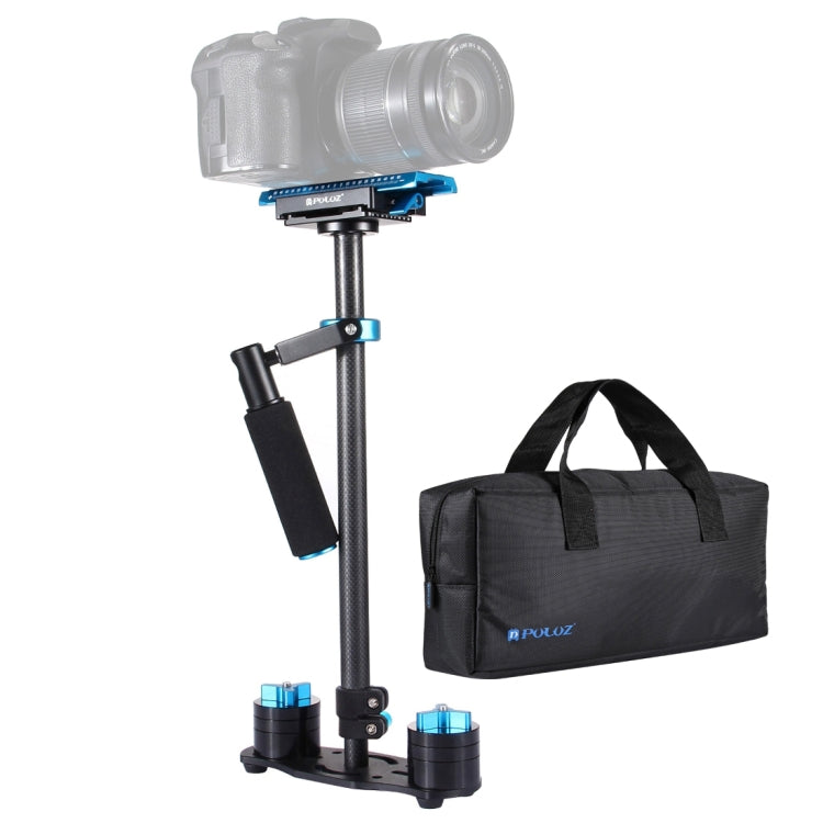 Stabilizzatore portatile in fibra di carbonio PULUZ 38,5-61 cm per video e fotocamere digitali DSLR e DV, intervallo di carico: 0,5-3 kg, P60T Black, P60T Blue, P60T Red, RU Stock P60T Black