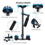 Stabilizzatore portatile in fibra di carbonio PULUZ 38,5-61 cm per video e fotocamere digitali DSLR e DV, intervallo di carico: 0,5-3 kg, P60T Black, P60T Blue, P60T Red, RU Stock P60T Black