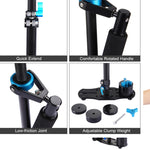 Stabilizzatore portatile in fibra di carbonio PULUZ 38,5-61 cm per video e fotocamere digitali DSLR e DV, intervallo di carico: 0,5-3 kg, P60T Black, P60T Blue, P60T Red, RU Stock P60T Black