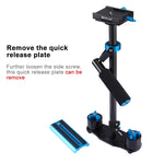 Stabilizzatore portatile in fibra di carbonio PULUZ 38,5-61 cm per video e fotocamere digitali DSLR e DV, intervallo di carico: 0,5-3 kg, P60T Black, P60T Blue, P60T Red, RU Stock P60T Black