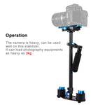 Stabilizzatore portatile in fibra di carbonio PULUZ 38,5-61 cm per video e fotocamere digitali DSLR e DV, intervallo di carico: 0,5-3 kg, P60T Black, P60T Blue, P60T Red, RU Stock P60T Black