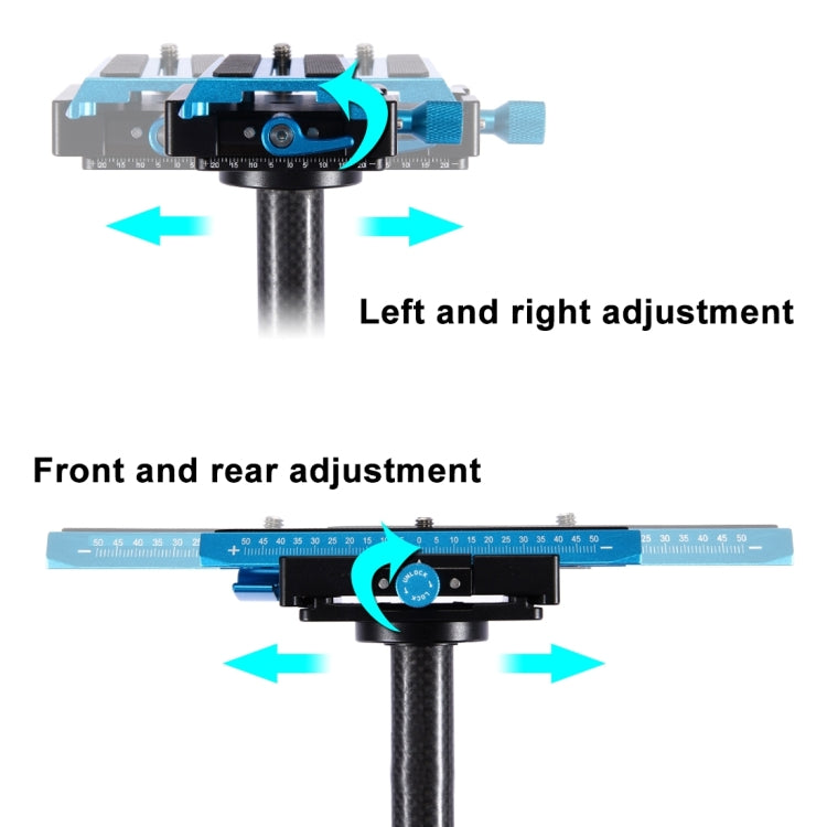 Stabilizzatore portatile in fibra di carbonio PULUZ 38,5-61 cm per video e fotocamere digitali DSLR e DV, intervallo di carico: 0,5-3 kg, P60T Black, P60T Blue, P60T Red, RU Stock P60T Black