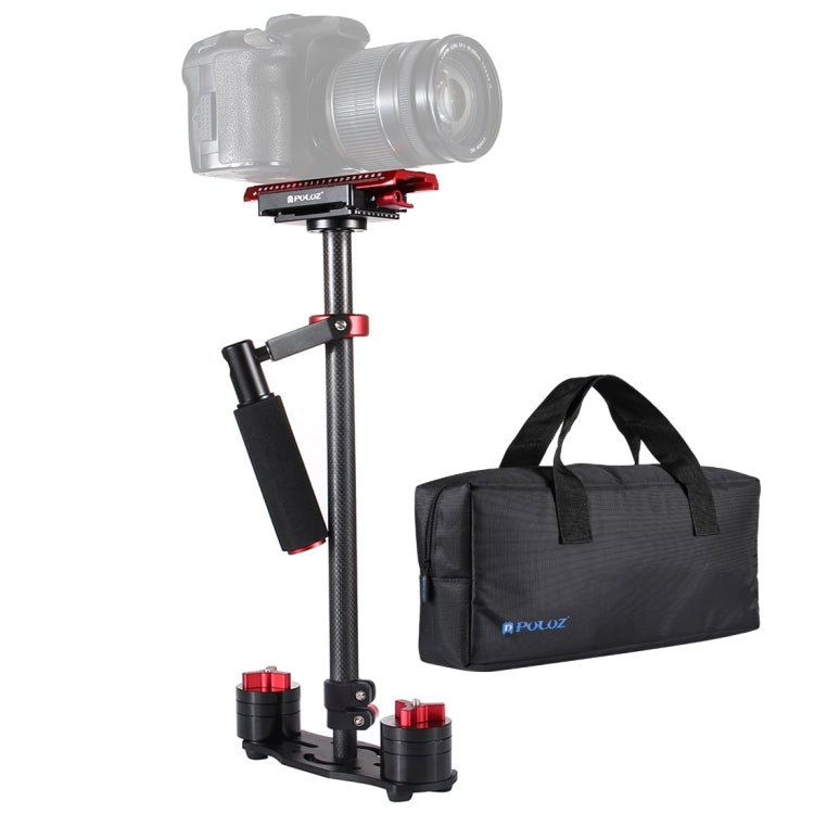 Stabilizzatore portatile in fibra di carbonio PULUZ 38,5-61 cm per video e fotocamere digitali DSLR e DV, intervallo di carico: 0,5-3 kg, P60T Black, P60T Blue, P60T Red, RU Stock P60T Black