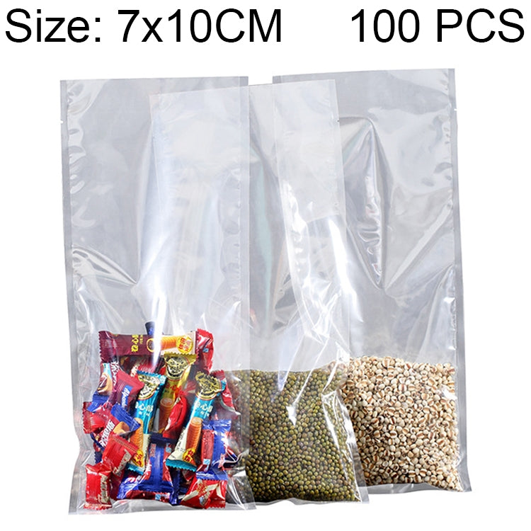 Confezione da 100 pezzi per alimenti sottovuoto, sacchetti di plastica trasparente, sacchetti per la conservazione degli alimenti in nylon, dimensioni: 25 cm x 35 cm., Size: 7cm x 10cm