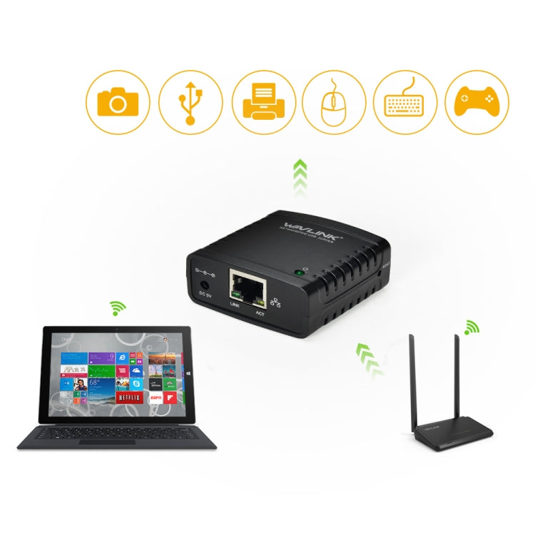 WAVLINK USB 2.0 Network Server, Euro Plug