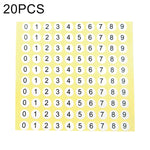 Etichetta adesiva per numero di scarpa di forma rotonda da 20 pezzi, numero 0-9, Number 0-9