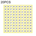 Etichetta adesiva per numero di scarpa di forma rotonda da 20 pezzi, numero 35-44, Number 35-44