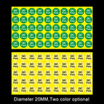 Etichetta per pass QC adesiva di forma rotonda da 1000 pezzi