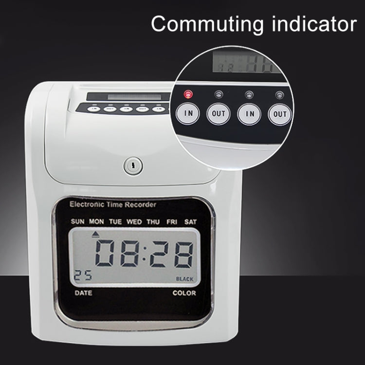Punzonatrice per presenze inglese con schermo LCD, orologio elettronico, carta di carta, campana musicale di supporto, LCD Screen