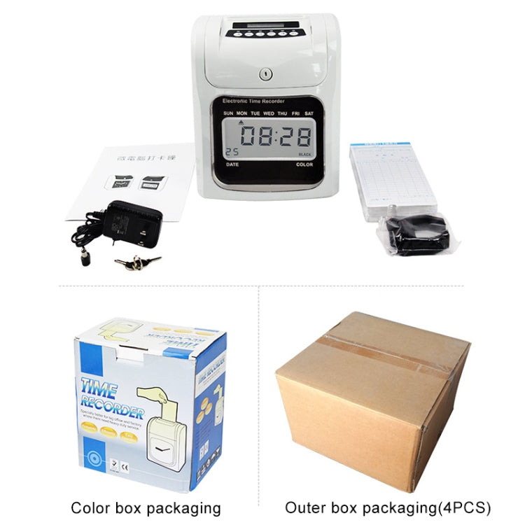 Punzonatrice per presenze inglese con schermo LCD, orologio elettronico, carta di carta, campana musicale di supporto, LCD Screen