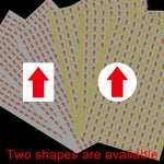 Etichetta di rilavorazione adesiva per rilavorazione a freccia autoadesiva a forma di rettangolo da 20 pezzi, Rectangle Shape