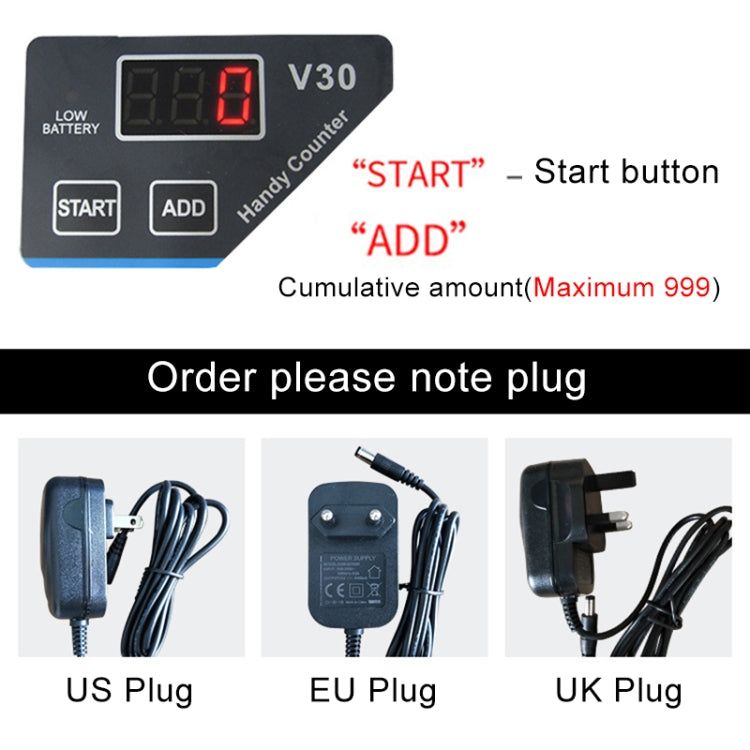 V30 Mini Contasoldi portatile multibanconota per conteggio banconote, spina europea, EU Plug