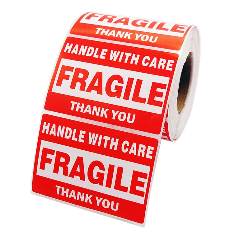 Etichetta di avvertimento inglese autoadesiva per scatola esterna da 500 pezzi Etichetta fragile, dimensioni: 76x51 mm, 76 x 51mm
