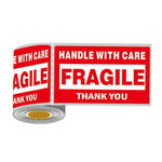 Etichetta fragile con adesivo di avvertenza inglese per scatola esterna autoadesiva da 500 pezzi, dimensioni: 76x127 mm, 76 x 127mm