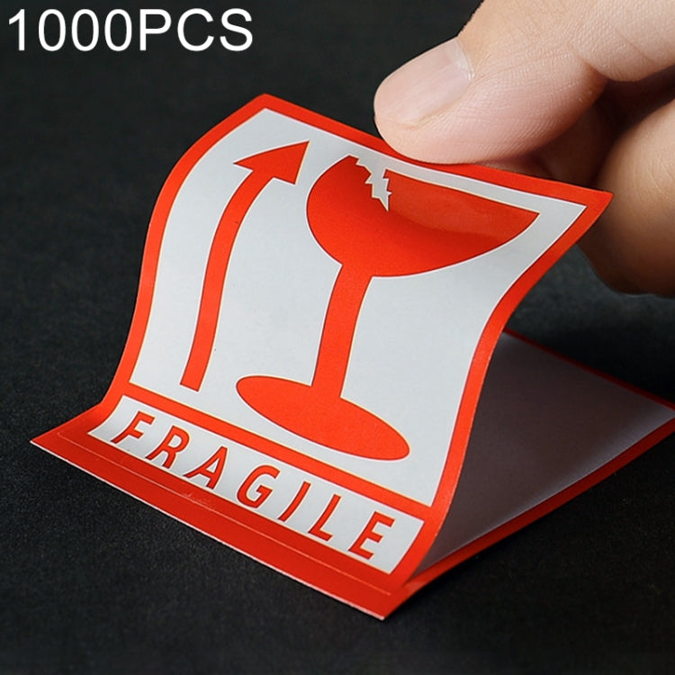 Etichetta autoadesiva di avvertimento inglese fragile da 1000 pezzi, dimensioni: 5,5x5,5 cm, 5.5 x 5.5cm