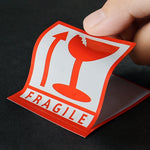 Etichetta autoadesiva di avvertimento inglese fragile da 1000 pezzi, dimensioni: 5,5x5,5 cm, 5.5 x 5.5cm