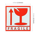 Etichetta autoadesiva di avvertimento inglese fragile da 1000 pezzi, dimensioni: 5,5x5,5 cm, 5.5 x 5.5cm