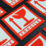 Etichetta autoadesiva di avvertimento inglese fragile da 1000 pezzi, dimensioni: 5,5x5,5 cm, 5.5 x 5.5cm