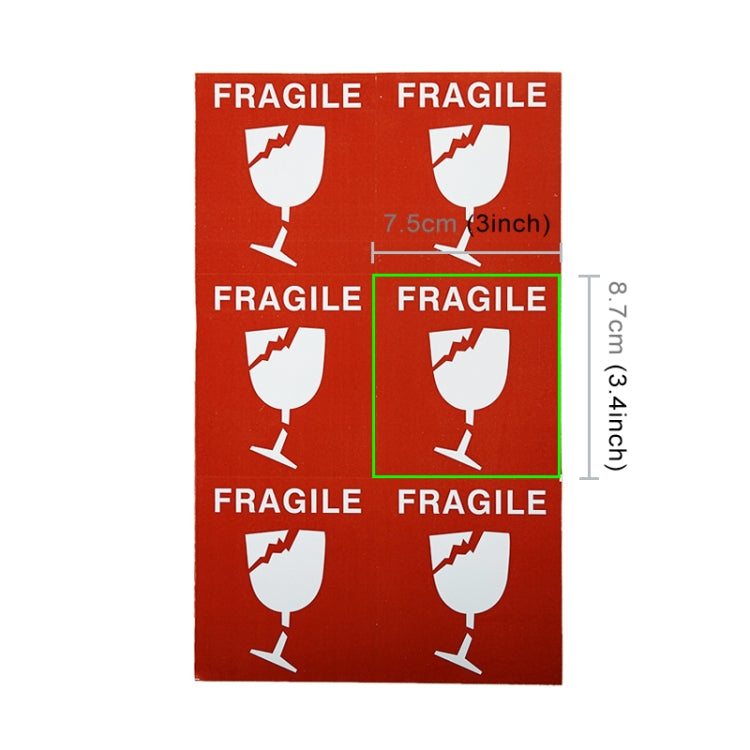 Etichetta fragile autoadesiva inglese di avvertimento da 100 pezzi, Fragile Label