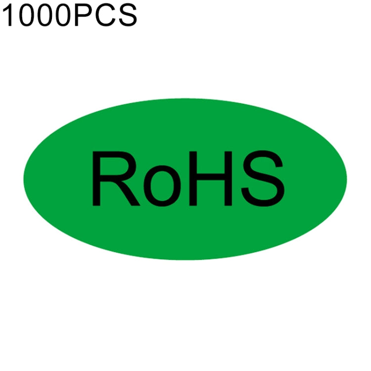 Etichetta RoHS autoadesiva RoHS da 1000 pezzi di forma ovale, dimensioni: 10x20 mm, Size: 10x20mm