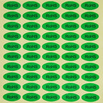 Etichetta RoHS autoadesiva RoHS da 1000 pezzi di forma ovale, dimensioni: 10x20 mm, Size: 10x20mm
